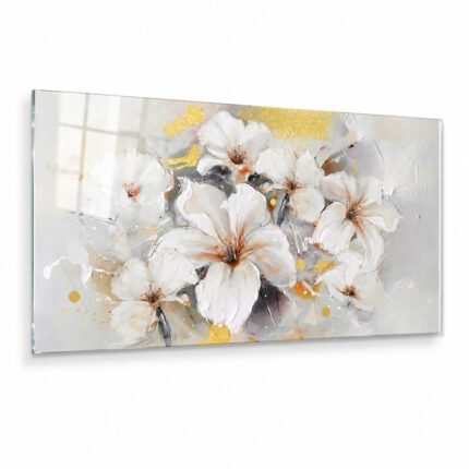 cuadro botanico en tempered glass de flores