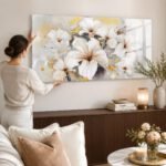 cuadro de flores en tempered glass