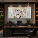 cuadro botanico de flores tempered glass