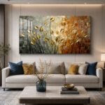 Cuadro en vidrio templado premium, con tulipanes vista en living